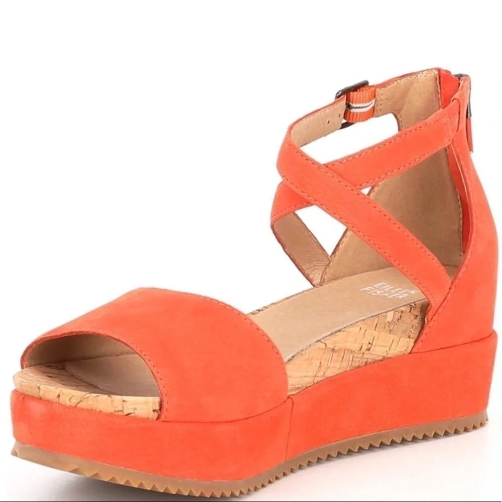 Eileen Fisher Emmy Tangelo Platform Sandals